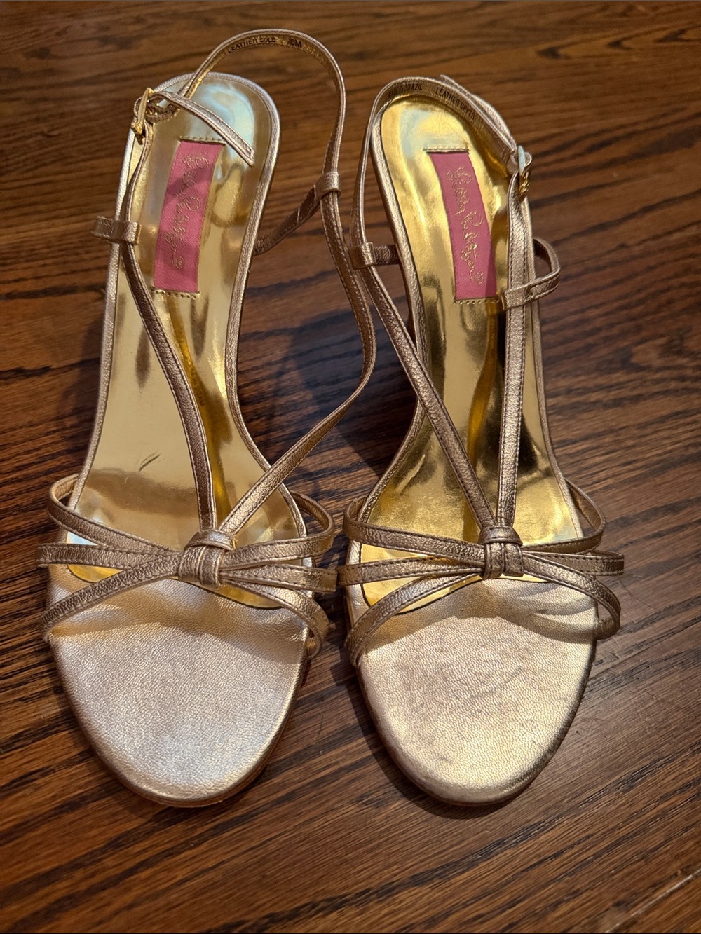 Lilly Pulitzer Gold Metallic Strappy Heeled Sandals